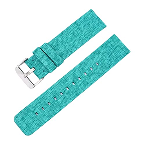 Universelles Armband, 12–22 mm, for Herren und Damen, in Bonbonfarben, gewebtes Nylon-Leinwand-Uhrenarmband, Ersatz, elegantes Schweißabsort-Armband ( Color : Aquamarine silvery Clasp , Size : 12mm ) von WchsTUmpxN