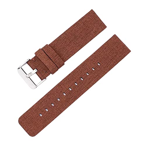 Universelles Armband, 12–22 mm, for Herren und Damen, in Bonbonfarben, gewebtes Nylon-Leinwand-Uhrenarmband, Ersatz, elegantes Schweißabsort-Armband ( Color : Brown silvery Clasp , Size : 12mm ) von WchsTUmpxN