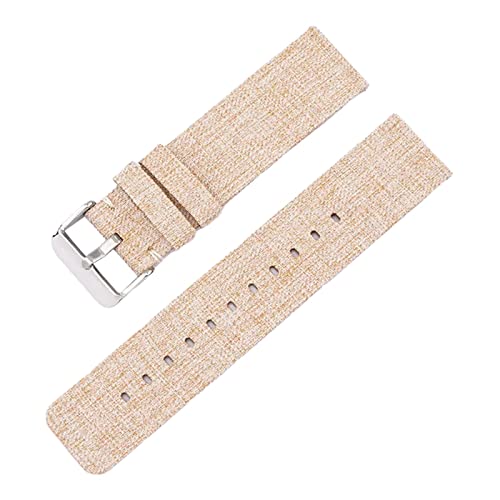 Universelles Armband, 12–22 mm, for Herren und Damen, in Bonbonfarben, gewebtes Nylon-Leinwand-Uhrenarmband, Ersatz, elegantes Schweißabsort-Armband ( Color : Khaki silvery Clasp , Size : 14mm ) von WchsTUmpxN