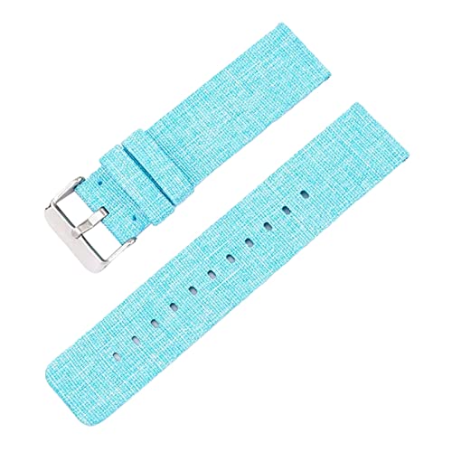 Universelles Armband, 12–22 mm, for Herren und Damen, in Bonbonfarben, gewebtes Nylon-Leinwand-Uhrenarmband, Ersatz, elegantes Schweißabsort-Armband ( Color : Light Blue silvery Clasp , Size : 14mm ) von WchsTUmpxN