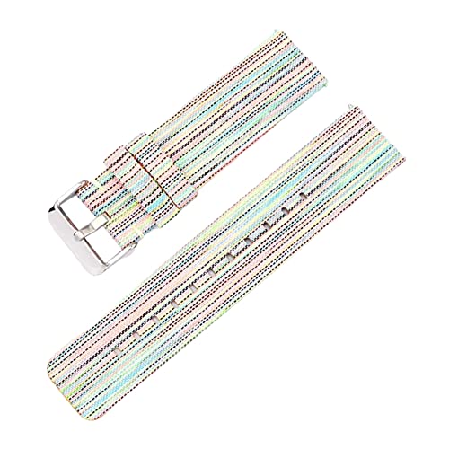 Universelles Armband, 12–22 mm, for Herren und Damen, in Bonbonfarben, gewebtes Nylon-Leinwand-Uhrenarmband, Ersatz, elegantes Schweißabsort-Armband ( Color : Rainbow silvery Clasp , Size : 16mm ) von WchsTUmpxN