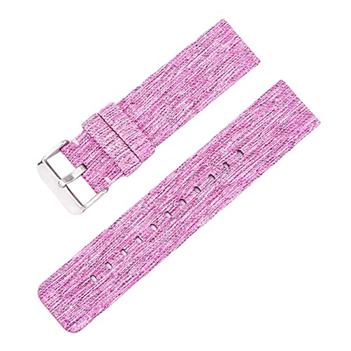 Universelles Armband, 12–22 mm, for Herren und Damen, in Bonbonfarben, gewebtes Nylon-Leinwand-Uhrenarmband, Ersatz, elegantes Schweißabsort-Armband ( Color : Rose Red silvery Clasp , Size : 12mm ) von WchsTUmpxN