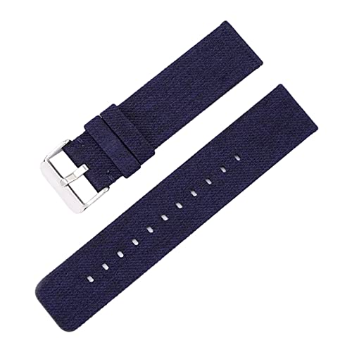 Universelles Armband, 12–22 mm, for Herren und Damen, in Bonbonfarben, gewebtes Nylon-Leinwand-Uhrenarmband, Ersatz, elegantes Schweißabsort-Armband ( Color : Royal Blue silvery Clasp , Size : 16mm ) von WchsTUmpxN