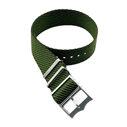 WchsTUmpxN Universal-Armband, NATO-Armband, Handgelenk-Armband, Uhrenarmbänder, 20 mm/22 mm, Nylonband, verstellbarer Uhrenarmband-Ersatz (Color : Green, Size : 20mm) von WchsTUmpxN