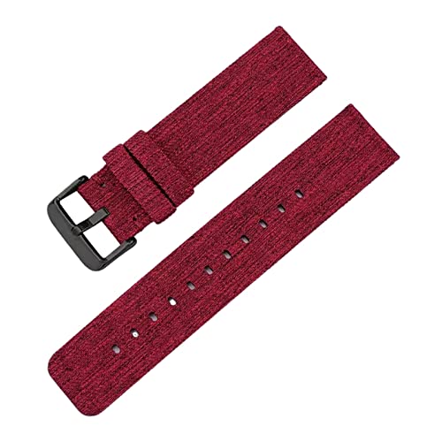 WchsTUmpxN Universelles Armband, 12–22 mm, for Herren und Damen, in Bonbonfarben, gewebtes Nylon-Leinwand-Uhrenarmband, Ersatz, elegantes Schweißabsort-Armband (Color : Red black Clasp, Size : 12mm) von WchsTUmpxN