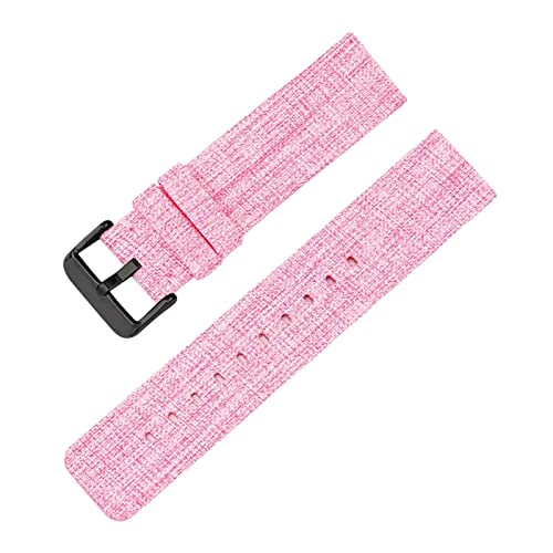 WchsTUmpxN Universelles Armband, 12–22 mm, for Herren und Damen, in Bonbonfarben, gewebtes Nylon-Leinwand-Uhrenarmband, Ersatz, elegantes Schweißabsort-Armband (Color : Pink black Clasp, Size : 14mm) von WchsTUmpxN