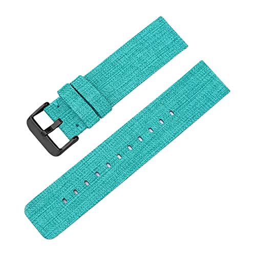 Universelles Armband, 12–22 mm, for Herren und Damen, in Bonbonfarben, gewebtes Nylon-Leinwand-Uhrenarmband, Ersatz, elegantes Schweißabsort-Armband ( Color : Aquamarine black Clasp , Size : 14mm ) von WchsTUmpxN