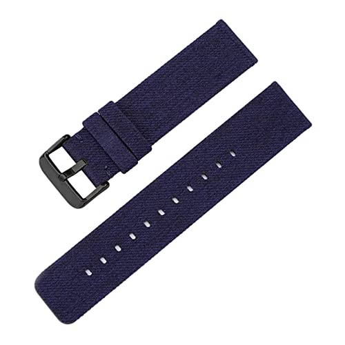 Universelles Armband, 12–22 mm, for Herren und Damen, in Bonbonfarben, gewebtes Nylon-Leinwand-Uhrenarmband, Ersatz, elegantes Schweißabsort-Armband ( Color : Royal Blue black Clasp , Size : 20mm ) von WchsTUmpxN