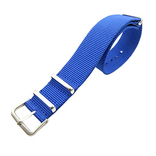 WchsTUmpxN Universelles Armband, 18 mm/20 mm gewebtes Nylon-Nato-Armband, einteilige Uhrenarmbänder for Damen und Herren, Uhrenarmband, Armband-Zubehör, Ersatz (Color : Blue, Size : 18mm) von WchsTUmpxN
