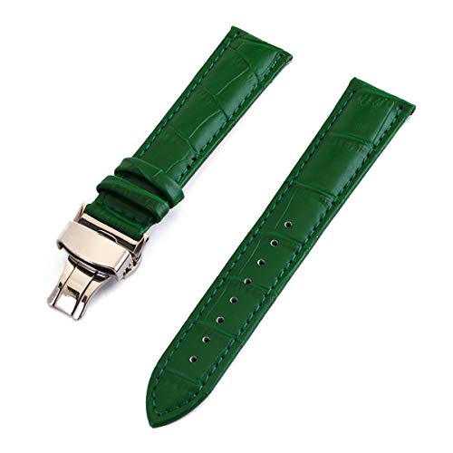 WchsTUmpxN Universelles Armband, Uhrenarmband for Herren und Damen, Krokodilleder, 12 mm, 13 mm, 14 mm, 15 mm, 16 mm, 17 mm, 18 mm, 19 mm, 20 mm, 21 mm, 22 mm, 24 mm (Color : Green, Size : 13mm) von WchsTUmpxN