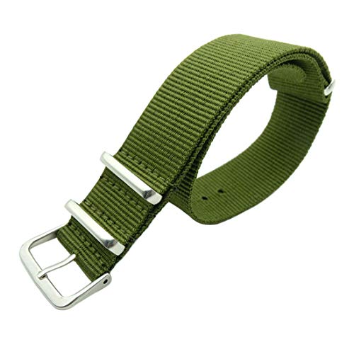 WchsTUmpxN Universelles Armband, 18 mm/20 mm gewebtes Nylon-Nato-Armband, einteilige Uhrenarmbänder for Damen und Herren, Uhrenarmband, Armband-Zubehör, Ersatz (Color : Army Green, Size : 18mm) von WchsTUmpxN