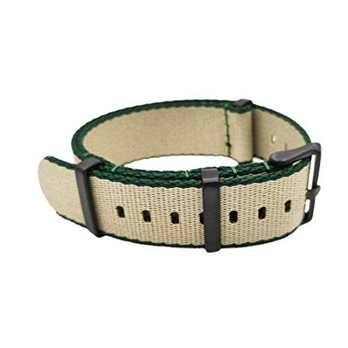 WchsTUmpxN Universelles Armband, 20 mm/22 mm Nylon-NATO-Bänder, weiches Uhrenarmband, wasserdicht, einteiliges Sport-Armband (Color : Black Beige (Black), Size : 20mm) von WchsTUmpxN