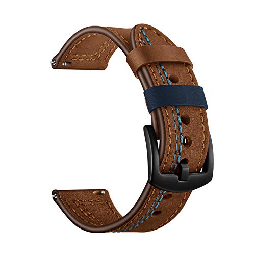 WchsTUmpxN Universelles Armband, 22 mm, handgenähtes, weiches, verschleißfestes Armband aus echtem Leder for Herren mit Dornschließe und Schnellverschluss (Color : Brown, Size : 22mm) von WchsTUmpxN