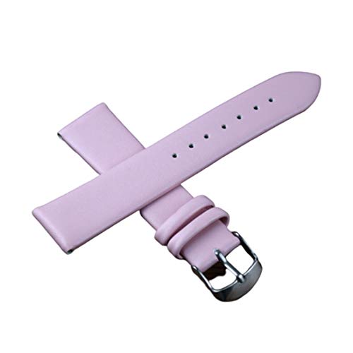 WchsTUmpxN Universelles Armband, 8 mm/10 mm/12 mm/14 mm/16 mm/18 mm/20 mm/22 mm/24 mm Doppel-Leder-Uhrenarmband, Edelstahl-Verschluss, Dornschließe, Uhrenarmbänder-Zubehör (Color : Pink, Size : 22mm) von WchsTUmpxN