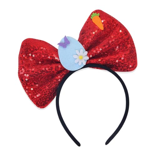 Ostern-Bowknot-Stirnbänder | Kopfschmuck mit Paillettenschleife | Stilvolle Fotografie-Haar-Requisite | Vielseitiges Schleifen-Stirnband für erwachsene Frauen, Mädchen im Teenageralter für Ostern, Fot von Wcybym