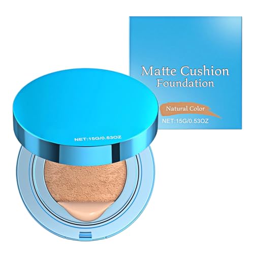Velvet Cushion Foundation, hohe Abdeckung mattes Concealer-Kissen, langwärme Creme Foundation, Ölkontrolle und schweißresistente Kissen, 15G für Freundin Tochter Schwester Freund Freund von Wcybym