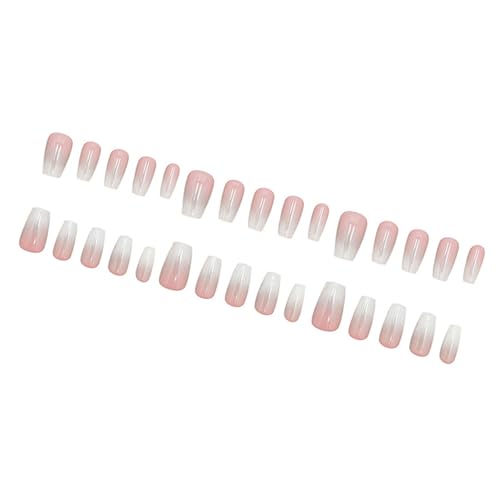 1Set Omber Press Auf Nägel Kleber Auf Nägeln Französische Spitzen Gefälschte Acrylkünstlungsgradienten Falsch Frauen Omber Presse Nagel von Wdbild