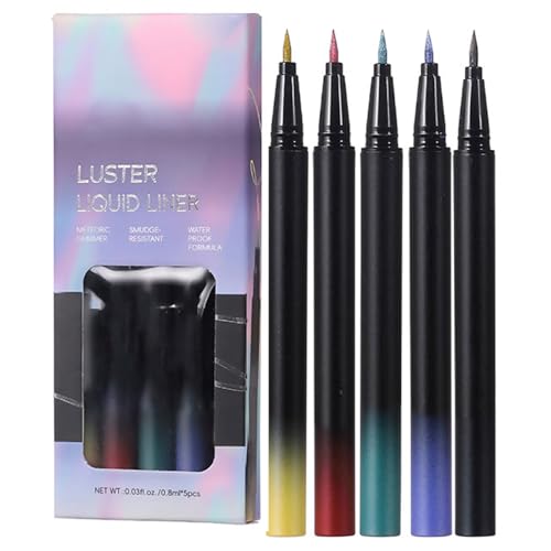 Auffällige Flüssige Sammlung 5pcs Wasserdichte Metallisch Metallisch Smudgefeste Und Langlebig Für Frauen Girls Professionelle Make Up Liner von Wdbild