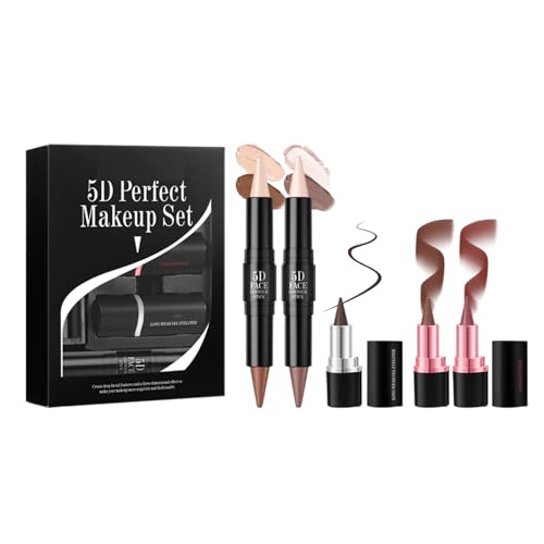 Doppelt Beendete Kontur Highlighter Stick Mit Lippenstift Lipstick Bleistift Set 5D Make Up Set Für Frauen Duals Mit Creme Konturstock von Wdbild