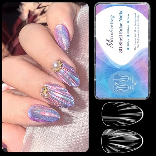 Elegante Mandelform False Nails Textured Design Easy Drücken Sie Nägel Für Frauen Abs Materialien Varianten Styles Dekorative Mandelform False Nail Kit von Wdbild