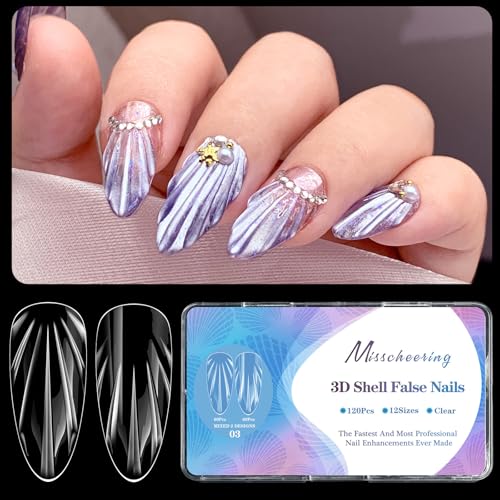 Elegante Mandelform False Nails Textured Design Easy Drücken Sie Nägel Für Frauen Abs Materialien Varianten Styles Dekorative Mandelform False Nail Kit von Wdbild