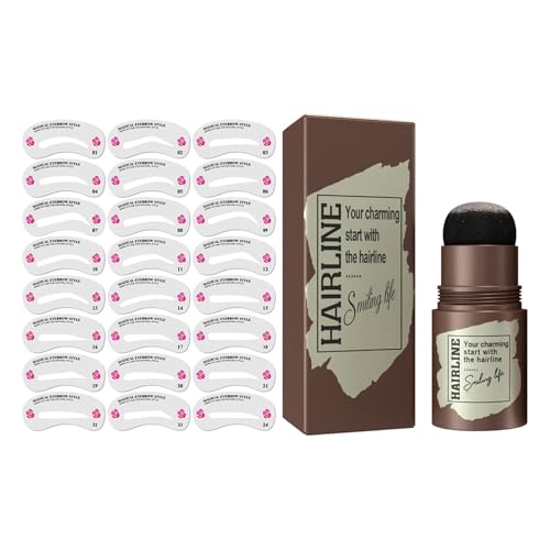 Eyebrow Make Up Set 24PCs Wiederverwendbare Schablonen Und Stempel Für Stilvolle Brauen Wasserdichte Langlebige Anfängerfreundliche Augenbrauenschablone Mit Stempel von Wdbild