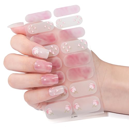 Fashion Nails Stickers Kits Mit Smudgeproof Beschichtung 20pc Salon Qualität Designs Für Lässige Und Formelle Veranstaltung Französische Maniküre Aufkleber von Wdbild