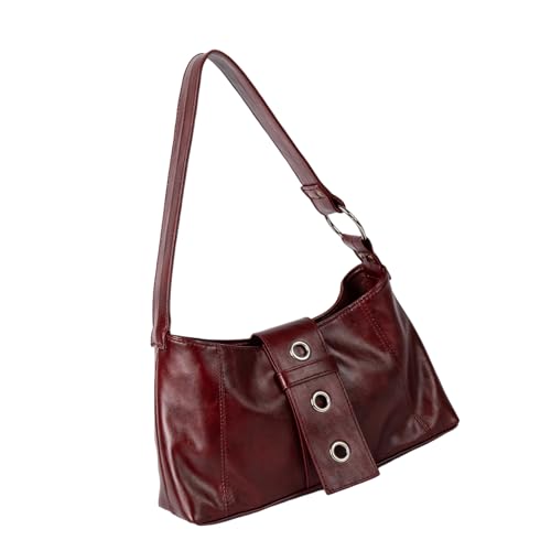 Vintage Wachspu Leder Unterarm Tasche Für Frauen Leichtgewichtige Umhängetasche Mit Metalldetail Casual Evening Tasche Premium Wached PU Leder Achselgrundstücke von Wdbild