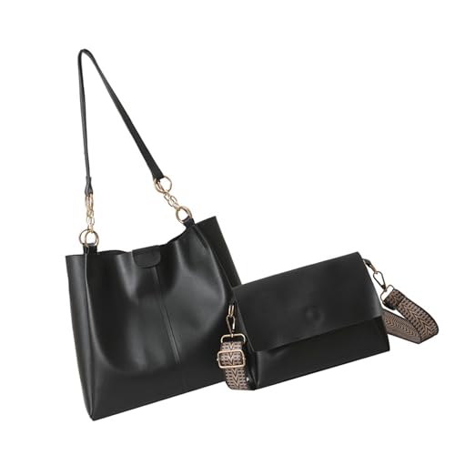 Wdbild 2pcs Stilvolle Retro Inspirierte PU Tasche Für Praktische Konstruktionen Und Geräumige Innenraum Umhängetaschen Underarse PU Handtasche von Wdbild
