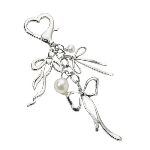 Wdbild Ästhetische Schlüsselanhänger Schöne Tasche Anhänger Charm Pearlsbowknot Schlüsselanhänger Zauber Für Frauen Geldbeutel Rucksack Dekoration Perlen Bögen Schlüsselbund Charme von Wdbild