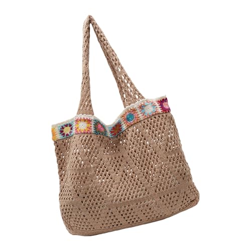 Wdbild Frauen Strandtasche Stricktasche Mode Handtasche Stylische Achselhöhle Freizeiturlaub Für Reisen Alltag Frauen Strand Strand Gestrickt Unterarm Stilvolle Schultermodetasche von Wdbild