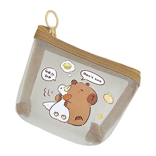 Wdbild Geldbeutel, Capybara Netz-Münzbörse, leicht und atmungsaktiv, organisierte Wechseltasche zur Aufbewahrung von Münzen und kleinen Gegenständen von Wdbild