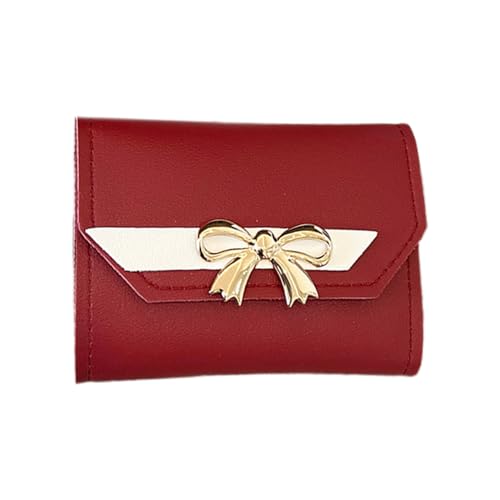 Wdbild Geldbeutel, Dreifach gefaltete Brieftasche, Kreditkartenetui, Damen und Mädchen, Kurze Art, Münzgeldbörse, Geldbörse mit Mehreren Fächern von Wdbild