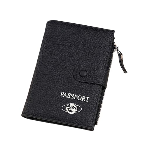 Wdbild Geldbeutel, Funktionelle Reisepasshülle für Reisen und den täglichen Gebrauch, Kartenetui aus PU-Leder, Münzfach und mehrere Fächer von Wdbild