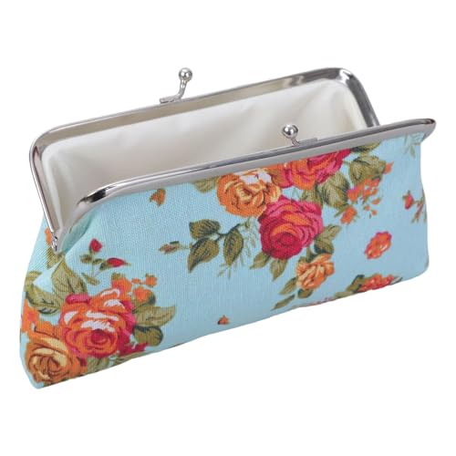 Wdbild Geldbeutel, Münzgeldbörse, Geldbörse mit Blumenmuster, Geldbörse aus Segeltuch mit Verschluss, Kiss Lock-Münzgeldbörse für Damen und Mädchen, Handytaschen von Wdbild