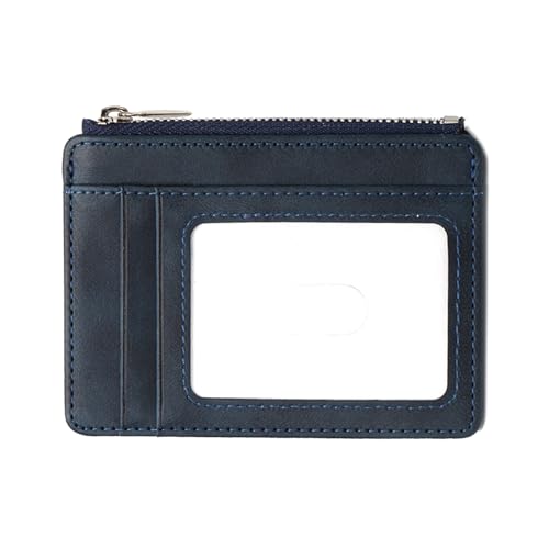 Wdbild Kartenhalter, Münzbörse aus PU-Leder mit Reißverschluss und Kartenhalter mit transparentem Fenster für sicheren Informationsschutz und einfachen Zugriff von Wdbild