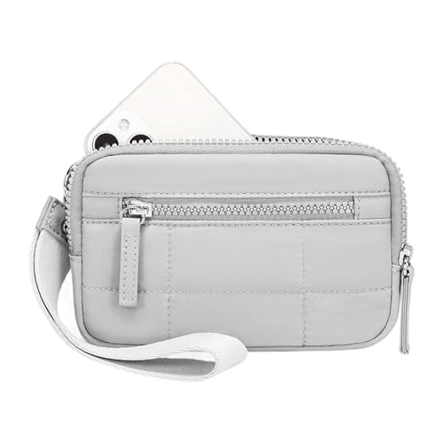 Wdbild Kompakte Keychain Armbandasche Mit Reißverschlusskartenschlitzen Und Münz Frauen Reise Brieftasche Mit Verstellbarem Gurt Gurt Armband Clutch Clutch von Wdbild