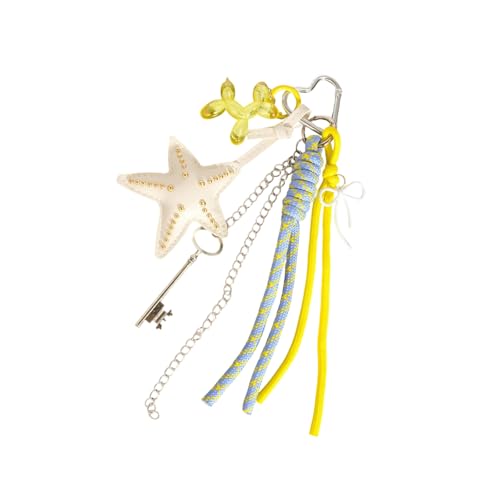 Kreativer Perlenschlüsselring Mit Musterperlen Starke Polyester Bag Clip Beutel Accessoire Kreatur Print Design Für Frauen Männer Star Schlüsselbund von Wdbild