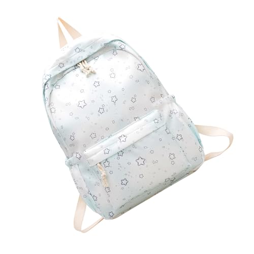 Wdbild Mode Sternmuster Rucksack Praktischer Verschleiß Resistant Nylon Praktisches Kompartiment Design Geeignet Für Frauen Leichte Nylon Rucksäcke von Wdbild