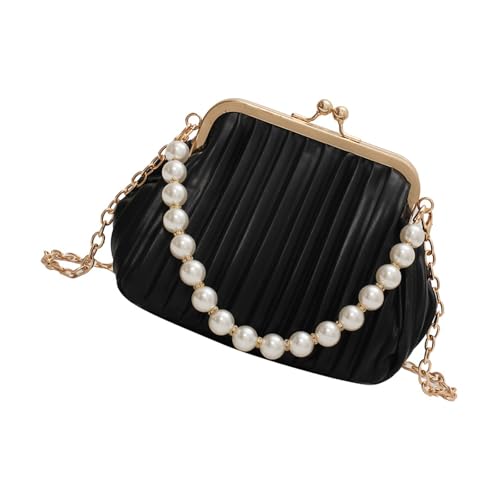 Wdbild Pearl Embellished Clutch Geldbörse Für Frauen Abtrennbare Ketten Crossbody Tasche PU Leder Abendhandtasche Für Hochzeiten Und Proms Leder Geldbeutel Handtaschen von Wdbild