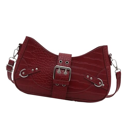 Wdbild Stilvolle Crossbody Geldbörse Metall Nieten Die Geräumige PU Handtaschen Umhängetasche Mit Voreinstellbarem Riemen Für Frauen Und Mädchen PU Lederumhängetasche Für Frauen Detailliert Haben von Wdbild