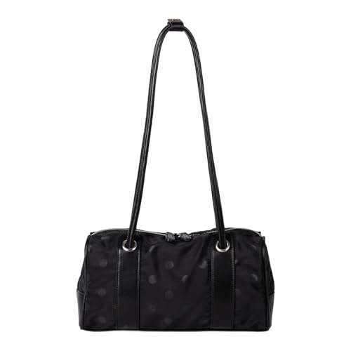 Wdbild Trendy Unterarm Handtasche Mehrzweck Tragemethoden Praktische Nylon Stoff Geräumtes Interieur Für Büro Oder Reisemarmen Frauen Dot Umhängetasche von Wdbild