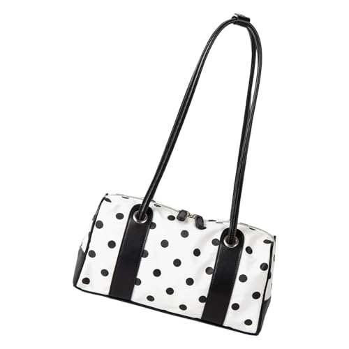 Wdbild Trendy Unterarm Handtasche Mehrzweck Tragemethoden Praktische Nylon Stoff Geräumtes Interieur Für Büro Oder Reisemarmen Frauen Dot Umhängetasche von Wdbild
