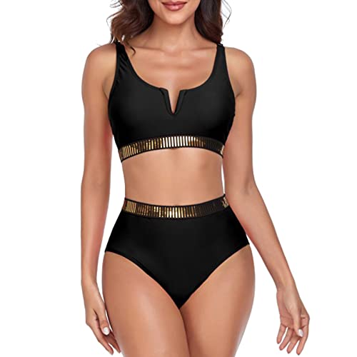 Blumendruck rückenfreier dünner Hot Spring Badeanzug Badeanzug Damen Bauchweg Mit Rock Sport Bikini Unterteil Tankini High Waist Shorts Tankini Kinder 164 MäDchen Marine von Wdgfv