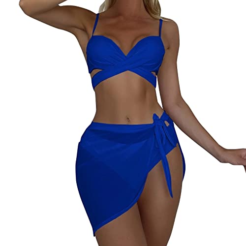 Damen Bikini Set Push Up Strandbikini Gestreifter Tanga Bikini Set V Ausschnitt Zweiteilige Badeanzug Hoher Beinausschnitt Bademode Swimsuit Ubergröße String Thong Bikini Bikini High Waist Damen von Wdgfv