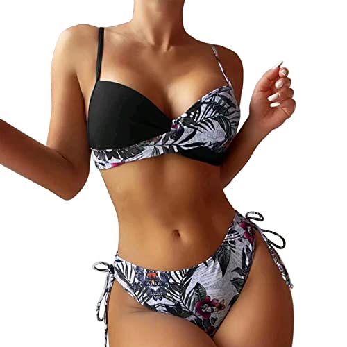 Damen Tankini Mit Elegantem Design Women's Bikini Set Crossover Bustier High Waist Swimwear Elegant Two Piece Swimsuit BadeanzüGe Tankinis BüGel-Tankini Bikini Oberteil Damen-Badeanzug von Wdgfv