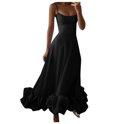 Partykleid Damen Minikleid V-Ausschnitt A-Linie Kleider Elegant Hohe Taille Langarm Freizeitkleid Sommerkleider Lang Abendkleid Hochzeit Loose Dress with Bowknot Sleeves von Wdgfv