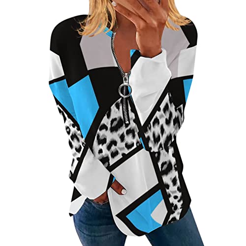 Pullover Damen Bluse Tunika mit Vintage Wolf Print Sweatjacke mit Sternenhimmel Print Bequemes Langarmshirt O-Ausschnitt Basic Hemd Oberteile Herbst Winter Leichtes Sweatshirt von Wdgfv