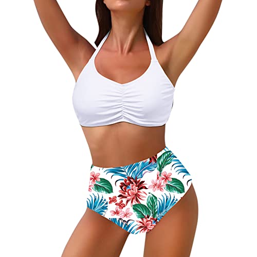 Tankini Damen Bauchweg, Badebekleidung Zweiteilig Mit Streifen Two Piece Swimsuit Swimsuit Bikinioberteile FüR Damen Kinder Badeanzug MäDchen rot Bikini Oversized Tankini Top Bikini Mit BüGel von Wdgfv