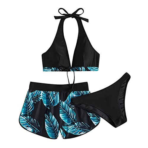 Wdgfv Badeanzug Damen GroßE GroßE,Women’S Bikini Set Geschichtet Bademode Tanga Bikinihose Tankini 38 40 Tankini Damen GroßE GrößEn Mit BüGel Sport Bikini Damen Grün,XL Bikini Oberteile von Wdgfv